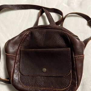 Elegant Brown Leather Women's Backpack